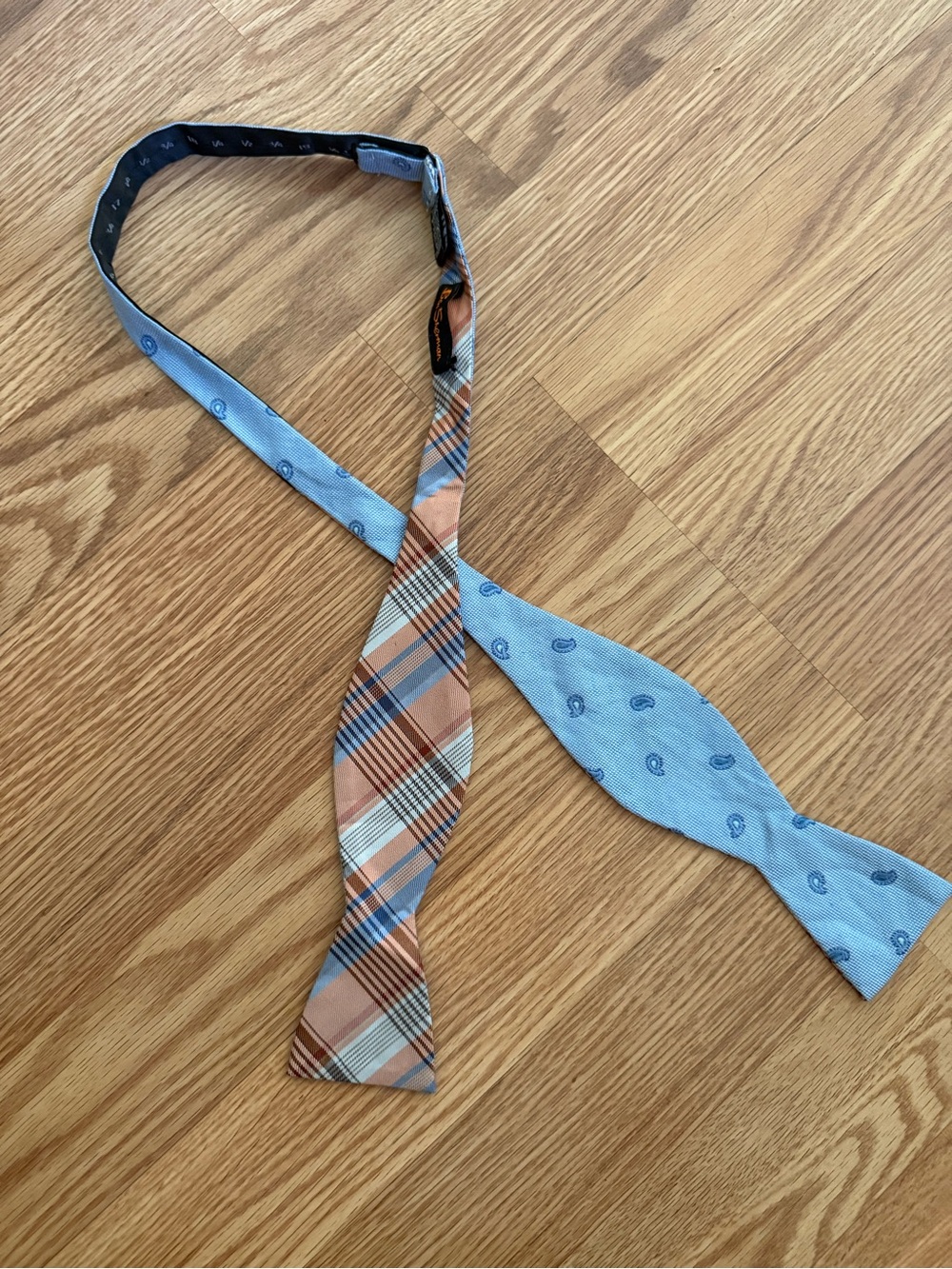 Ben Sherman linen silk blend two-sides Bow Tie